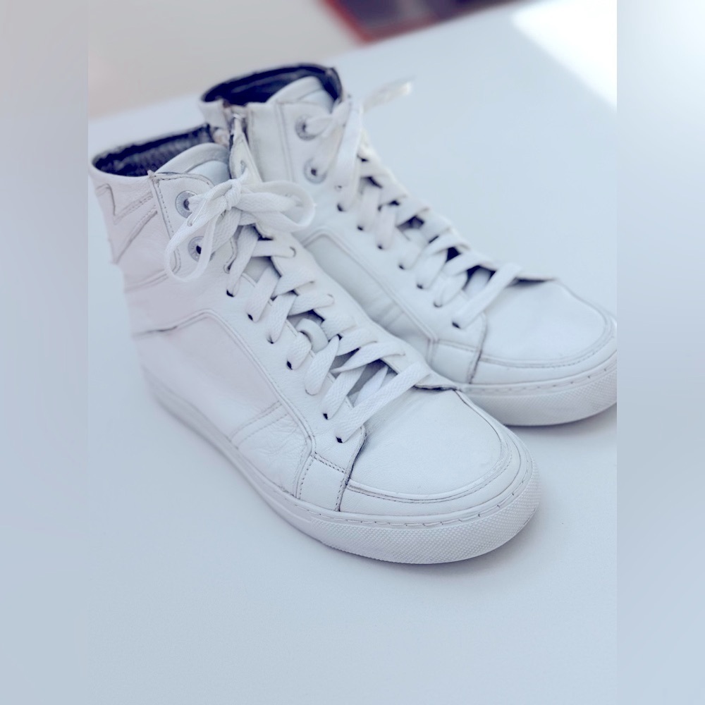 Zadig & Voltaire Women's White High Flash High-Top Platform Sneakers - Picture 13 of 15